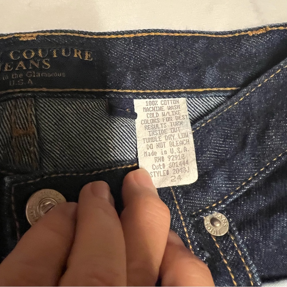 Juicy Couture Women’s Low Rise Dark Denim Boot Cut Jeans Pants - Picture 9 of 9